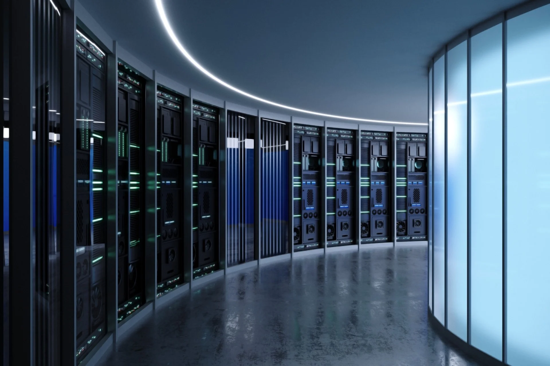 server room protected by cybersecurity company
